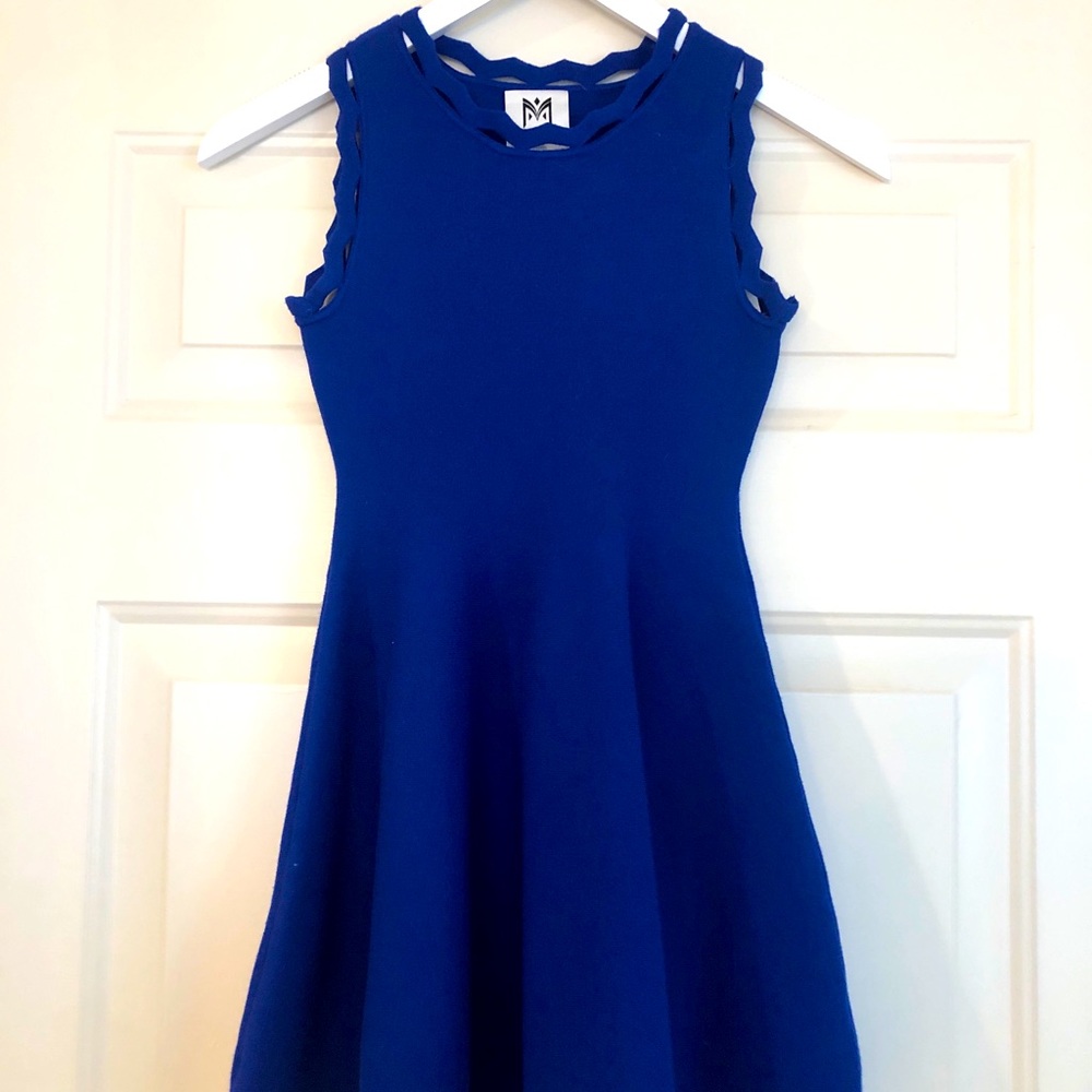 Milly Mini Vintage Knit Dress with Scallop Accents